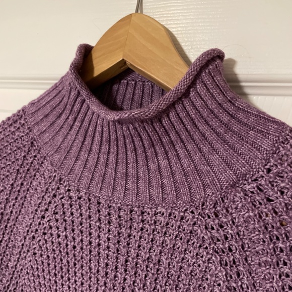 American Eagle Dreamspun cropped mockneck sweater purple XS - Picture 3 of 12